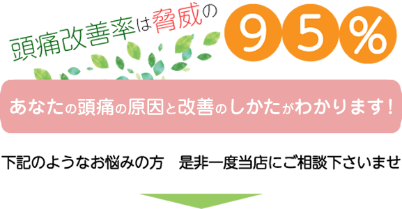 伊賀市、名張市の頭痛専門えがお整体院のメインビジュアル上ロゴ